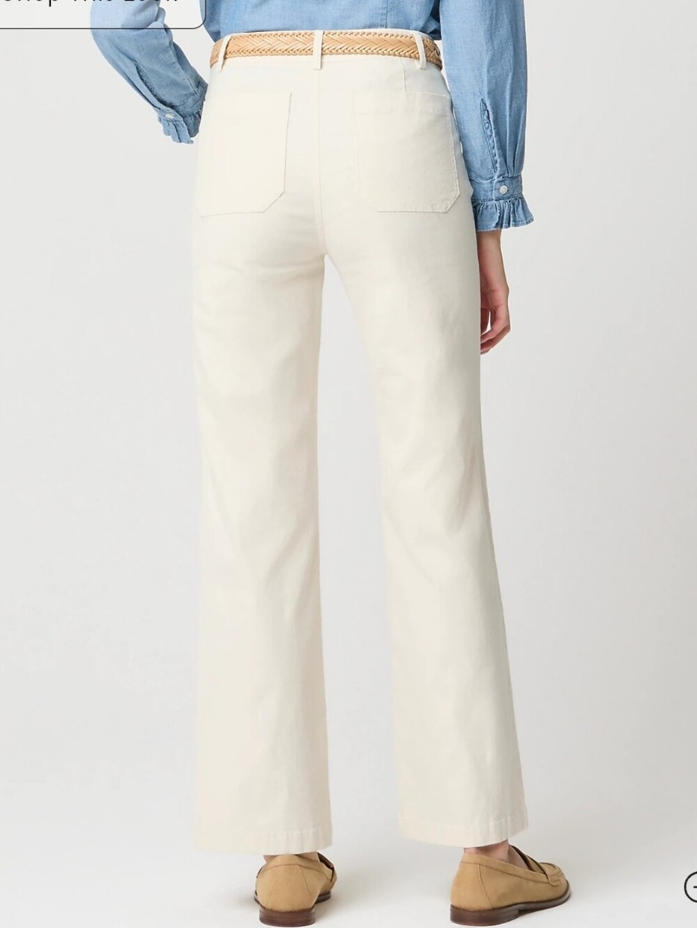 NWT J.Crew Lizzie wide-leg pant Linen Cotton Blend Size 28 Natural Color $118 - Picture 8 of 10